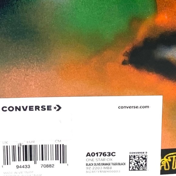 Converse One Star A Burning Star Black Sneakers Suede Low Women's Size A01763C - Picture 10 of 10